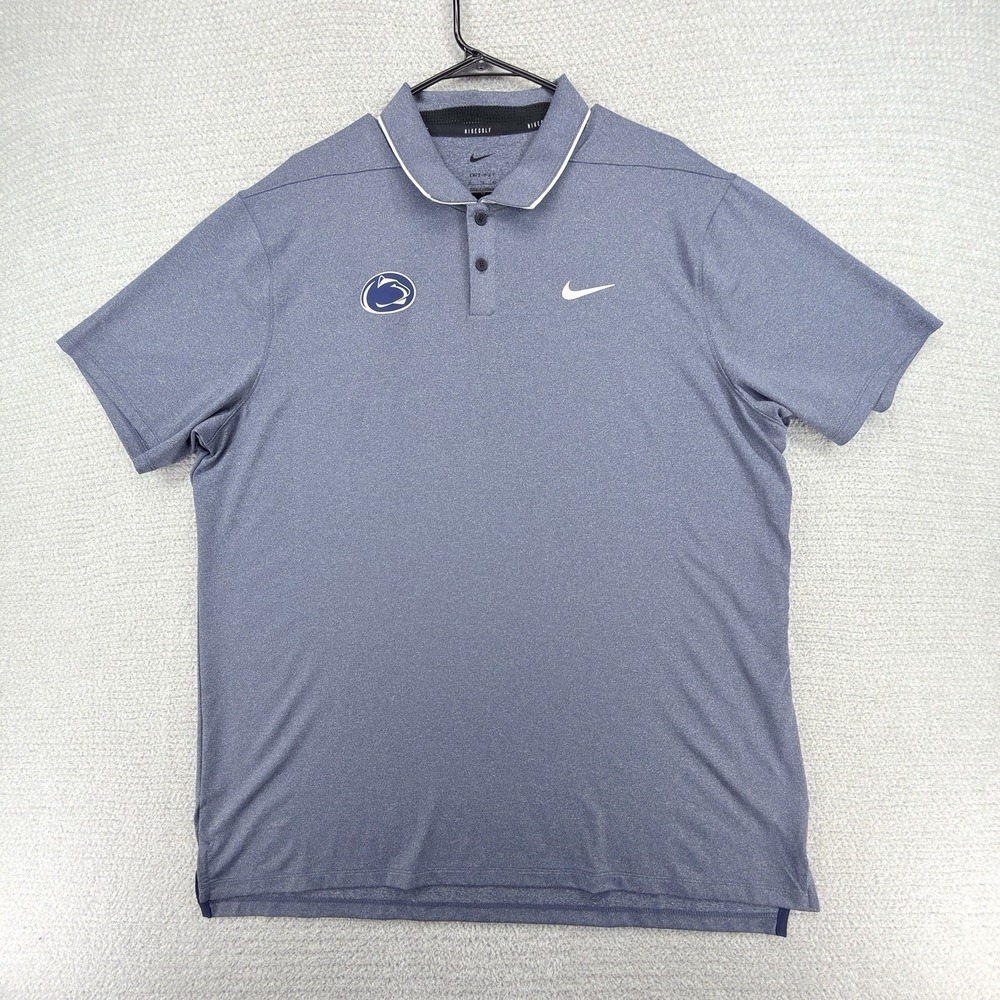Nike Dri-FIT Victory Polo Penn State Nittany Lions Gray Blue Golf Shirt Men's XL